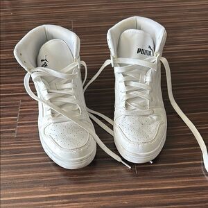 Puma White High-Top Sneakers